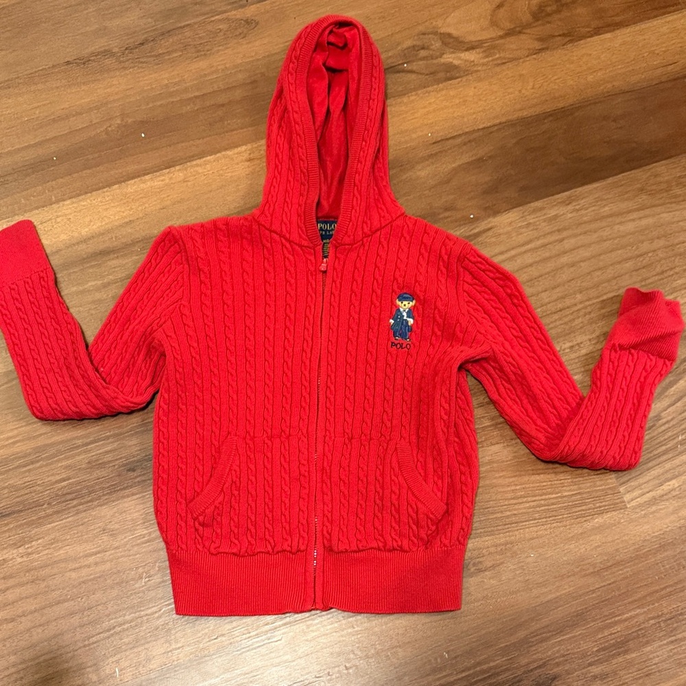 Polo by Ralph Lauren Red Cable Knit Sweater